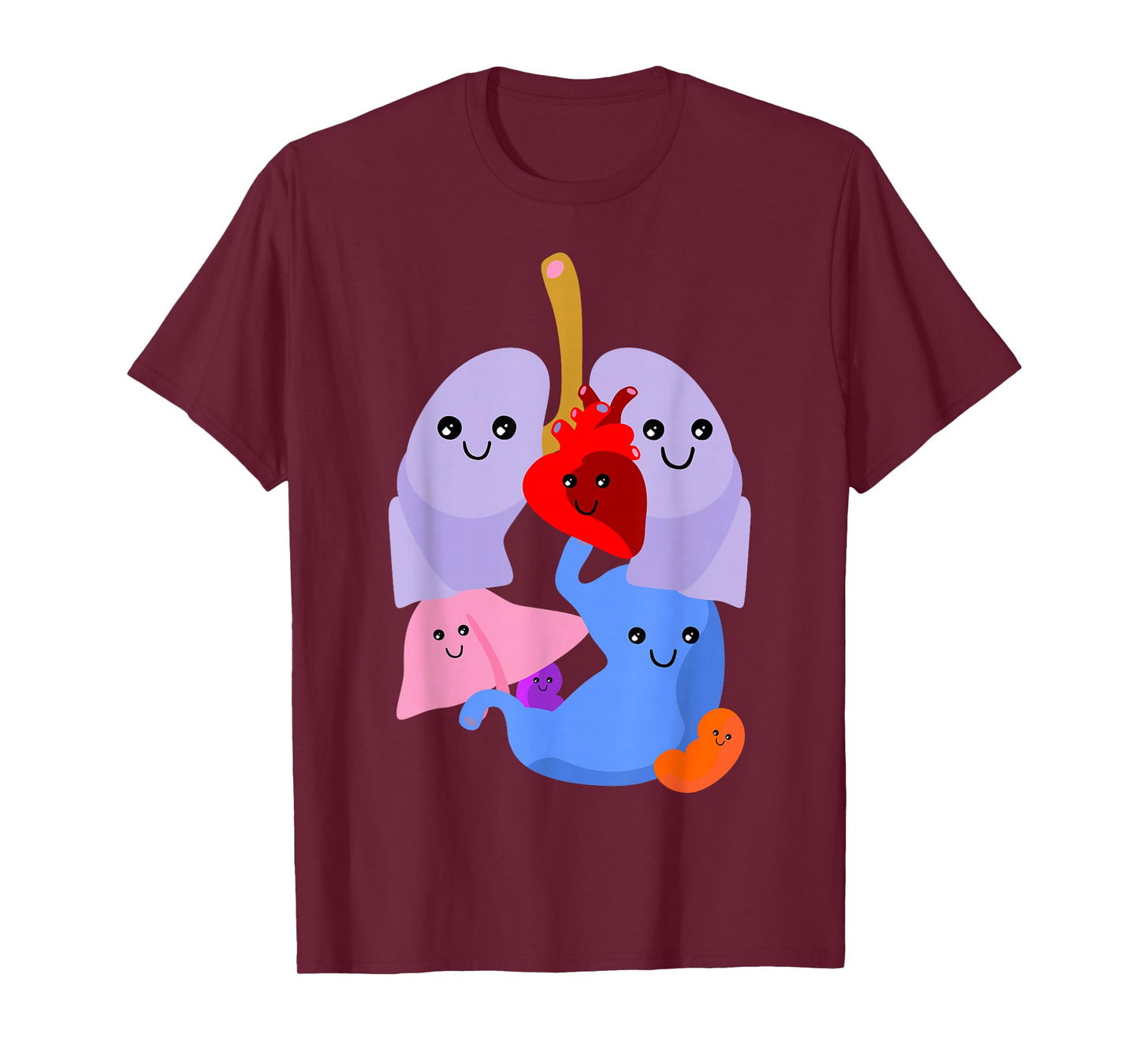 Anatomy Physiology Heart Lungs Vital Organs Illustration T-Shirt