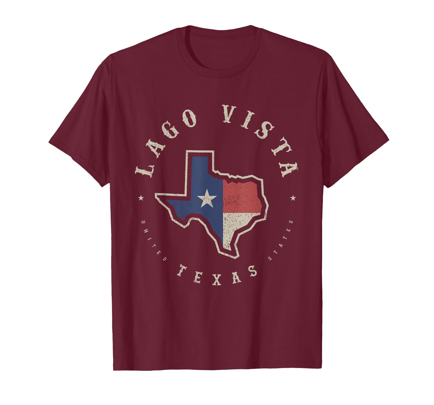 Vintage Lago Vista Texas State Flag Map Souvenir Gift T-Shirt