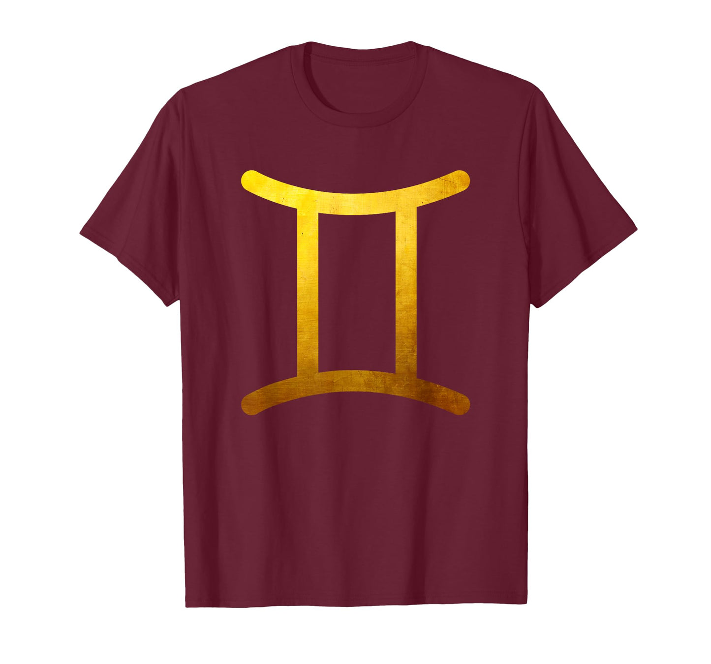 Vintage Gold Gemini Zodiac Symbol Art Astrology Star Sign T-Shirt