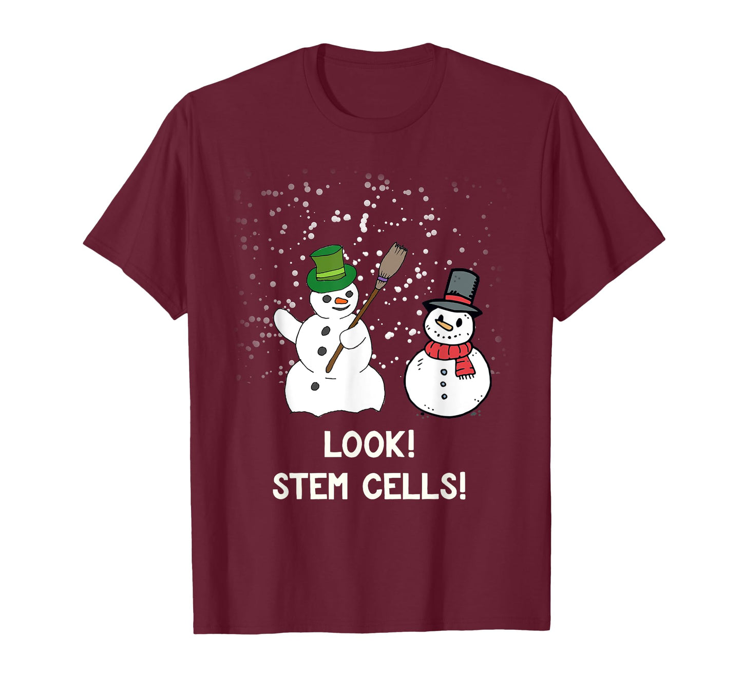 Funny Snowman Christmas Science Xmas Biology Snow Stem Cells T-Shirt