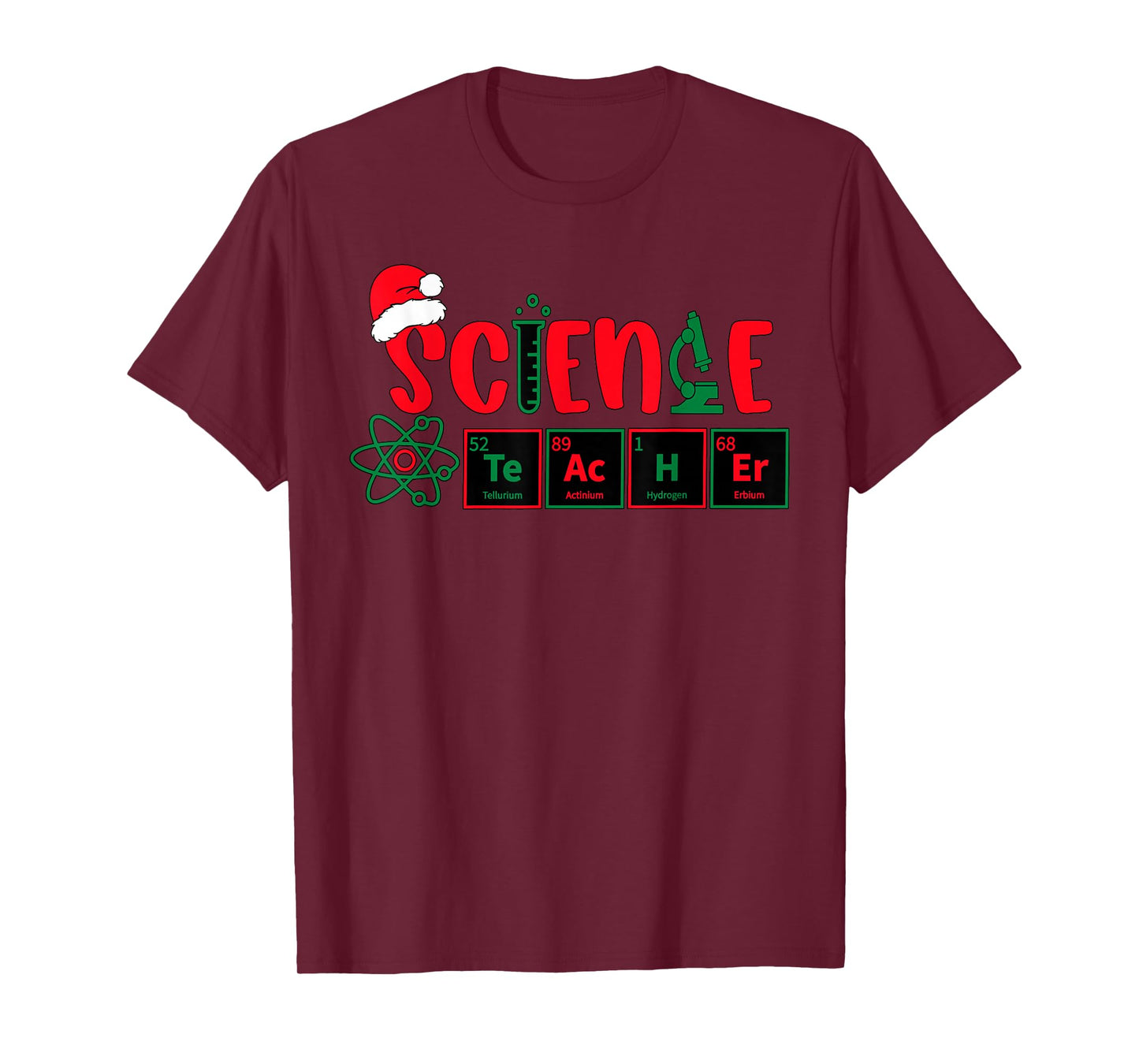 Christmas Science Teacher Santa Educator Chemical Elements T-Shirt