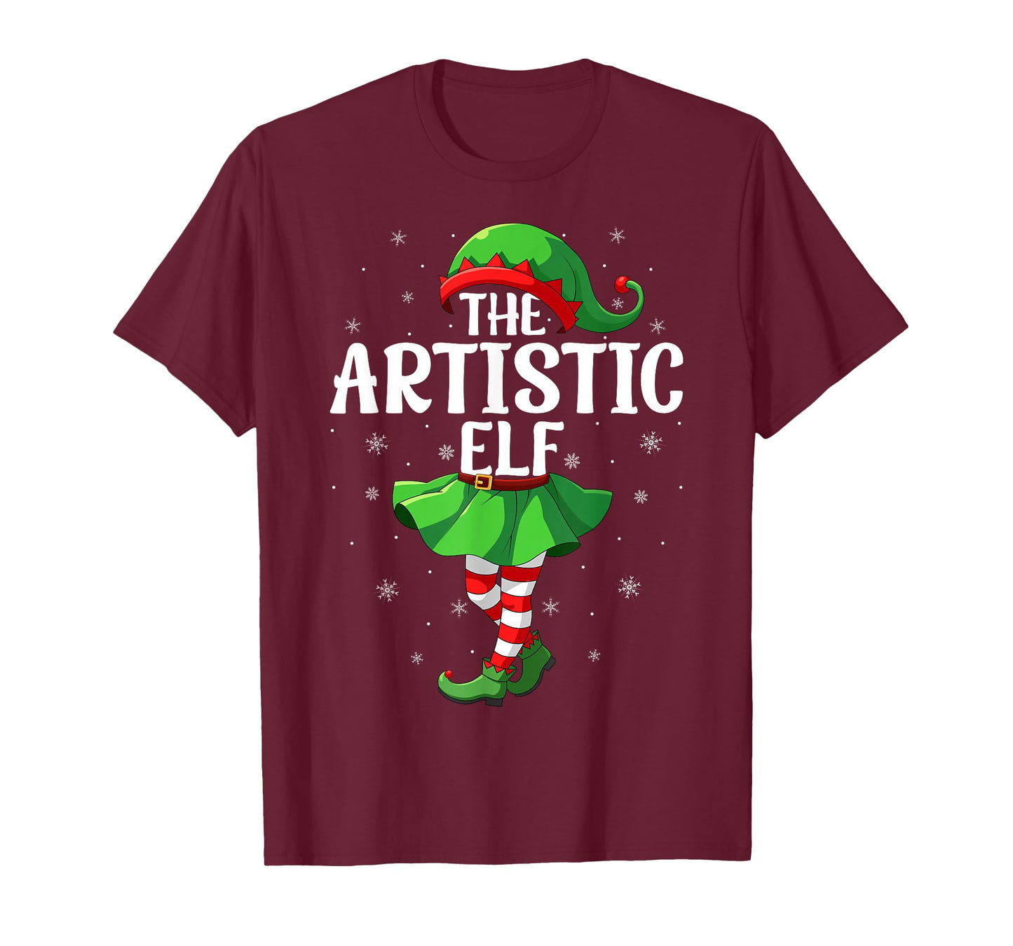 Artistic Elf Christmas Girls Women Elf Squad Xmas Family T-Shirt