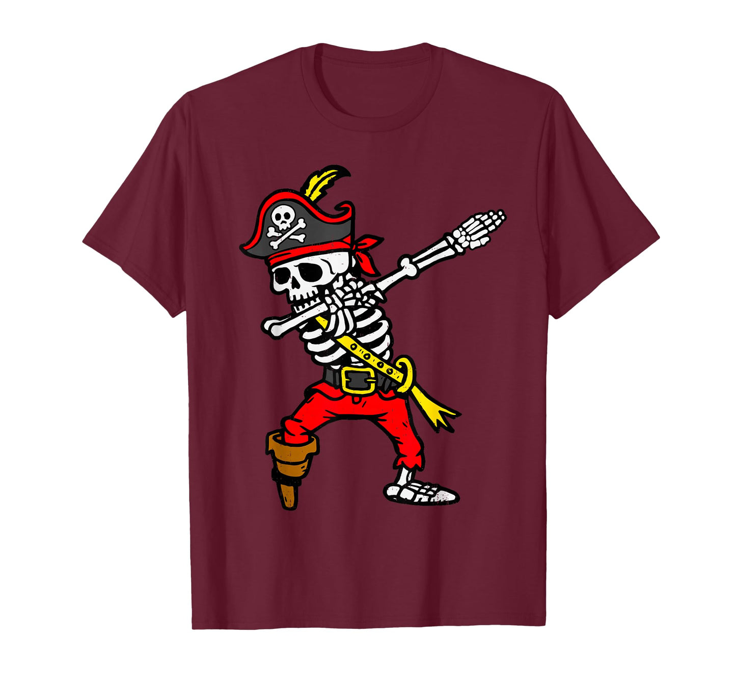 Dabbing Skeleton Pirate Halloween Dab Costume Boys Teen Kids T-Shirt