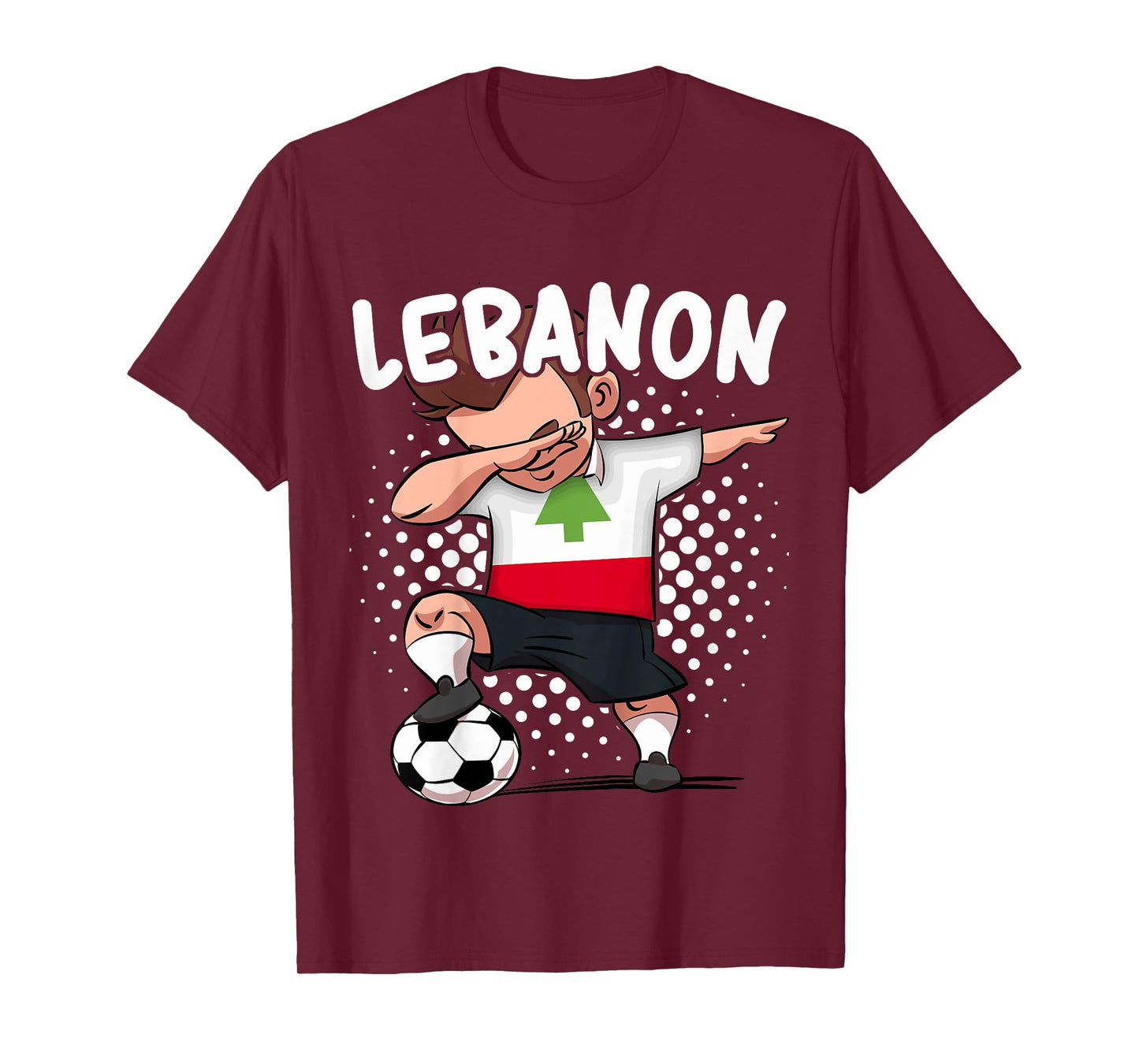Kids Funny Soccer Dab Shirt for Boys Lebanon Soccer Lebanese Gift T-Shirt