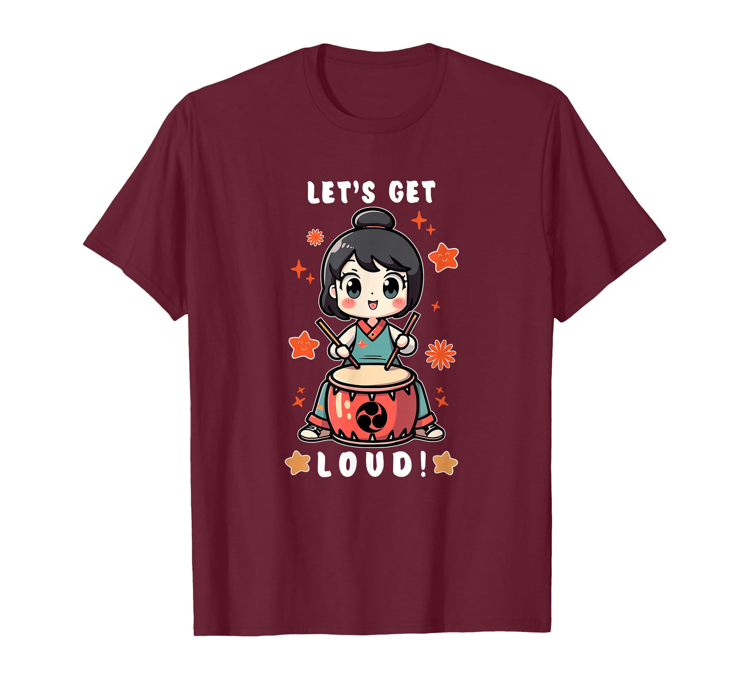 Cute Kawaii Taiko Drummer Women Girls Taiko Lovers Players T-Shirt