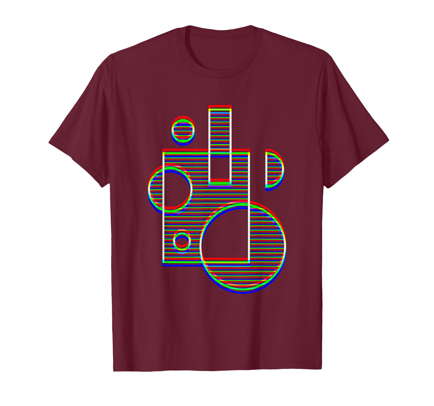 Trippy Geometric Shapes Optical Illusion EDM Abstract Art T-Shirt