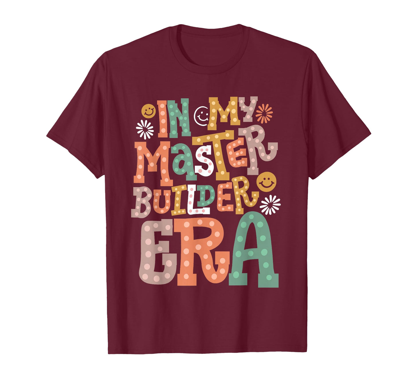in My Master Builder Era Retro Groovy Building Blocks Kids T-Shirt