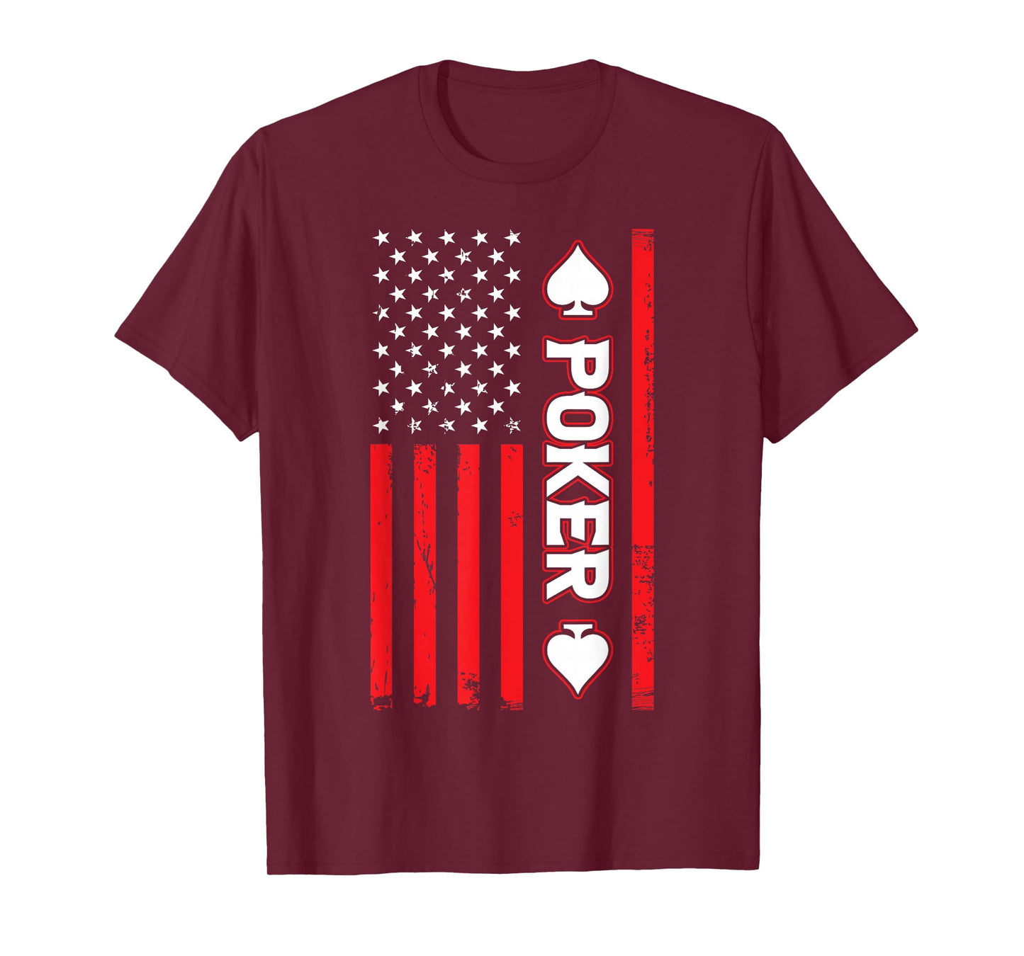 Poker USA United States American Flag Patriotic T-Shirt