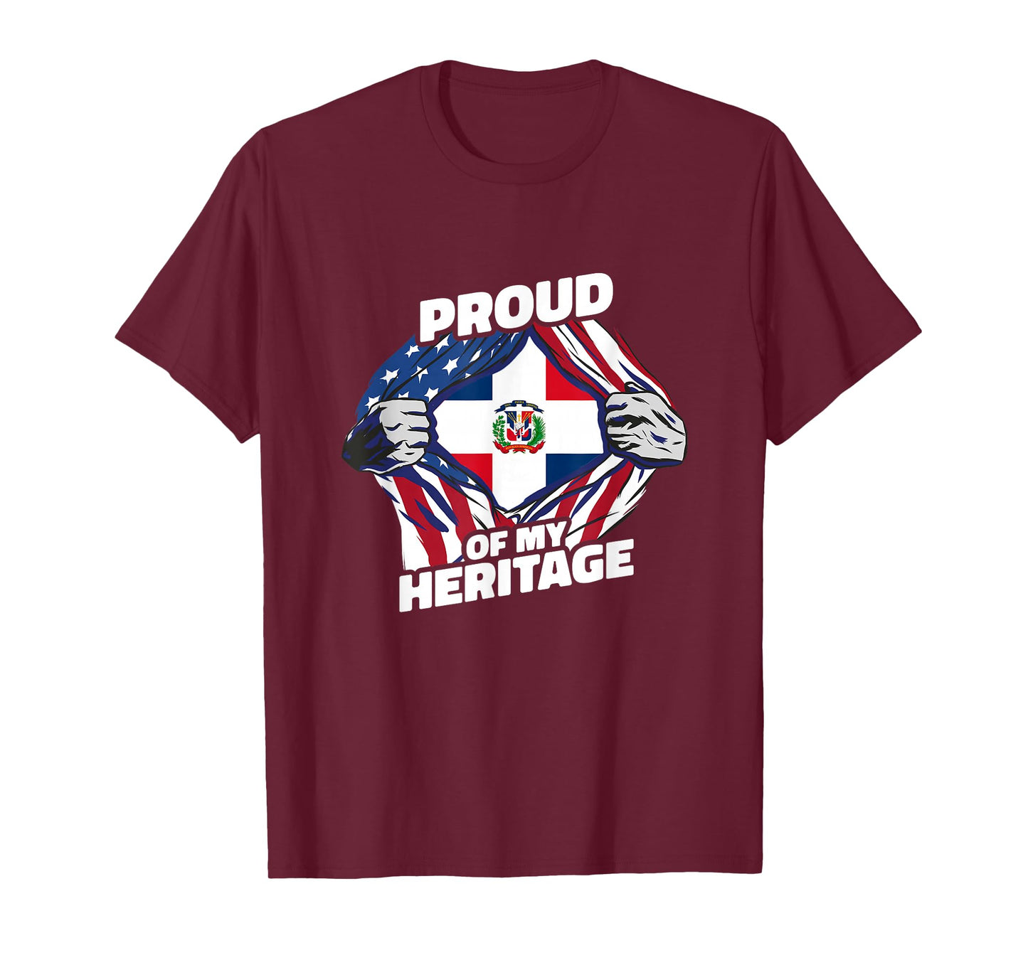 Proud of My Heritage - Dominican Republic American Flag T-Shirt