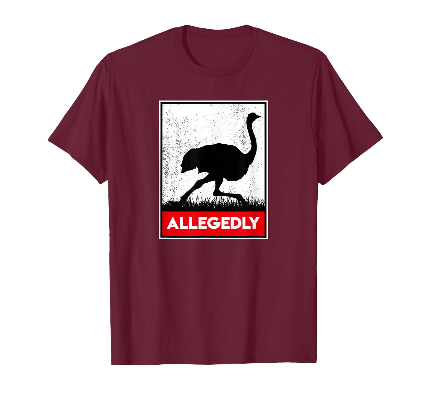 Allegedly Ostrich Co. Allegedly Ostrich Funny Flightless Bird Unisex-Adults Black T-Shirt