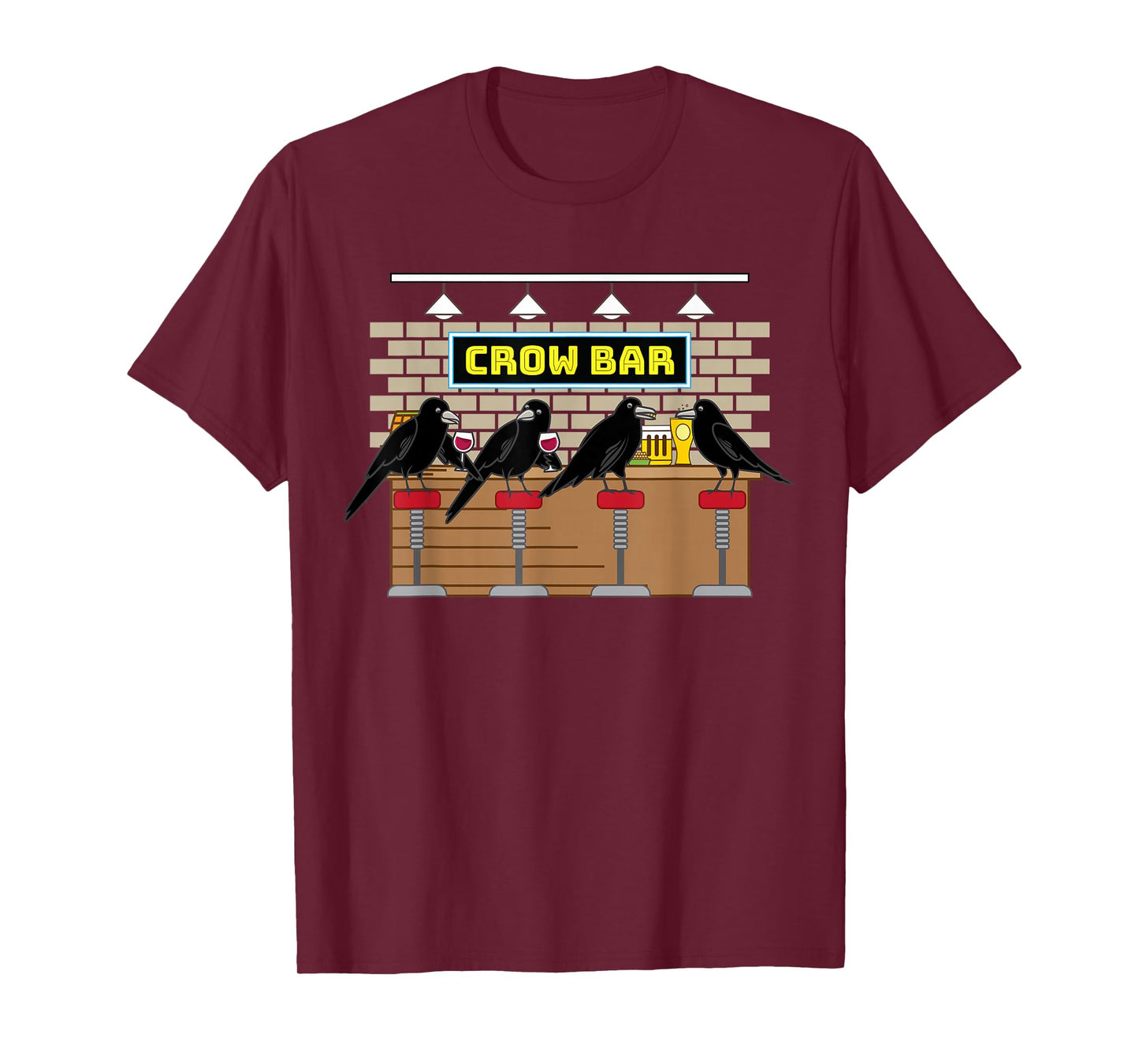Crow Bar Pun Crowbar Crows Bartender Mechanic Word Game T-Shirt