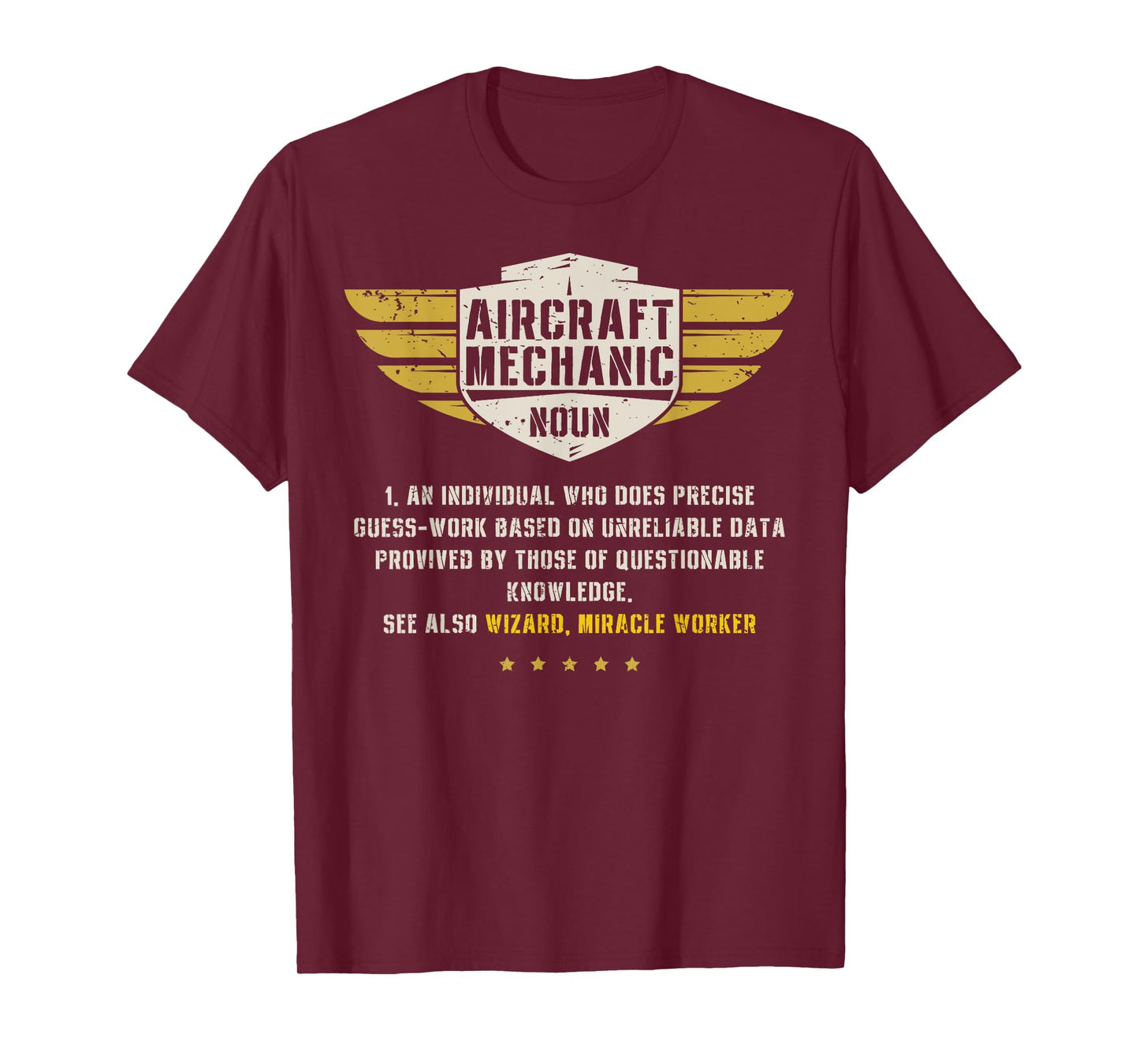 Aircraft Mechanic Definition Funny Noun Meaning Gifts Men T-Shirt