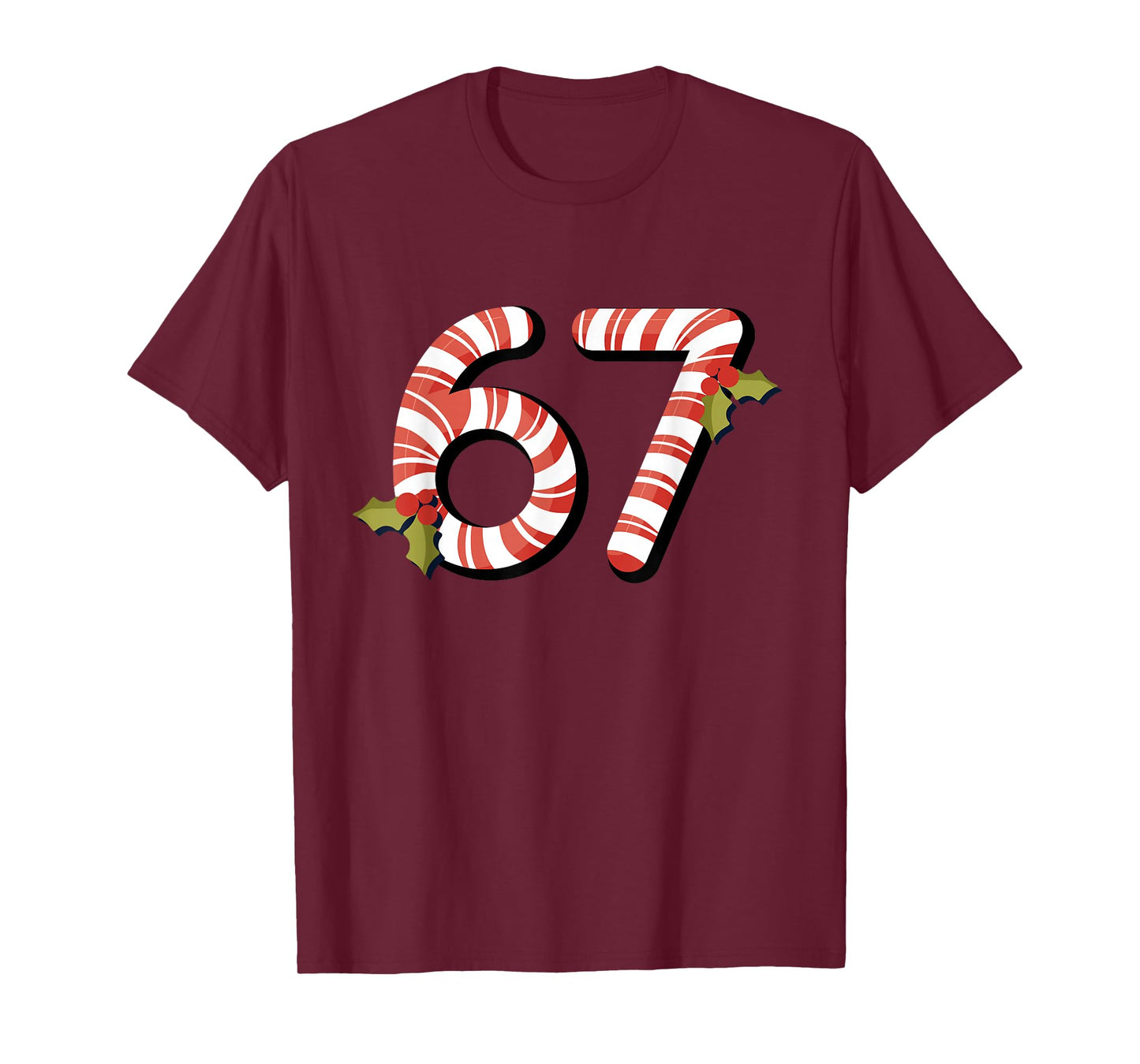 67 Mas Meme Candy Cane Six Seven Kids Men Women Christmas T-Shirt