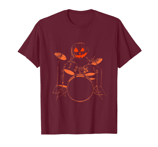 Pumpkin Drummer - Spooky Halloween Drum Set Drums Lover T-Shirt