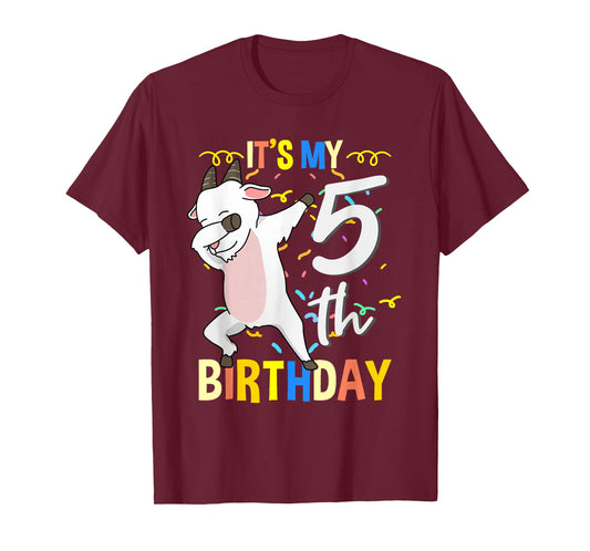 Its My 5th Birthday Dabbing Goat T-Shirt