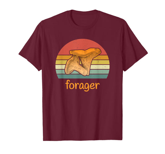 Chanterelle Forager - Vintage style Wild Mushroom T-Shirt
