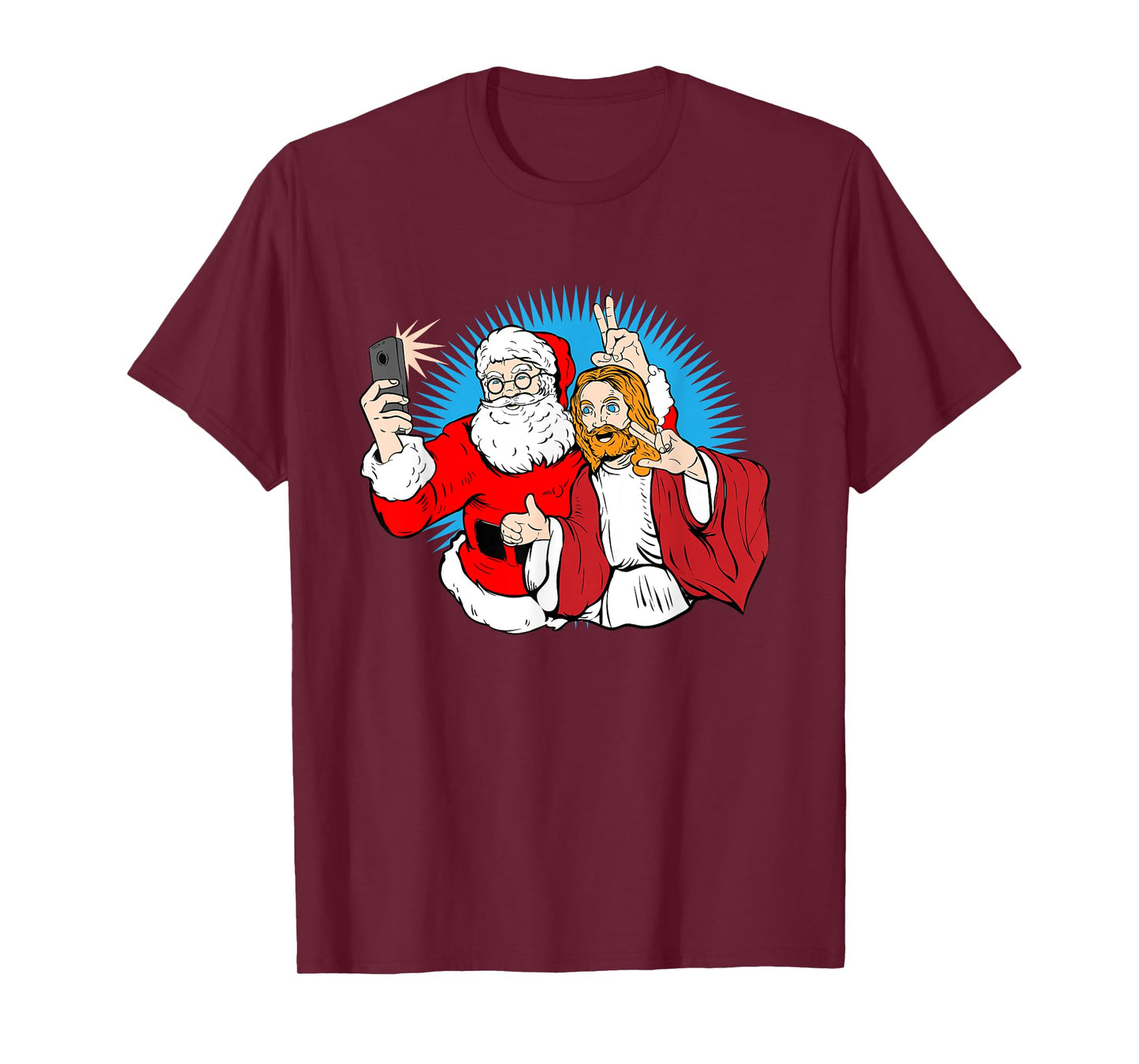 Christmas Shirt - Jesus Christ and Santa Selfie Shirt