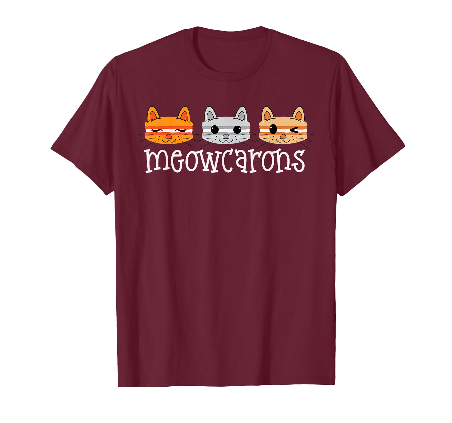 Macaron Cat Cute Macron's Cookies Macaroon Kitten Macaron T-Shirt