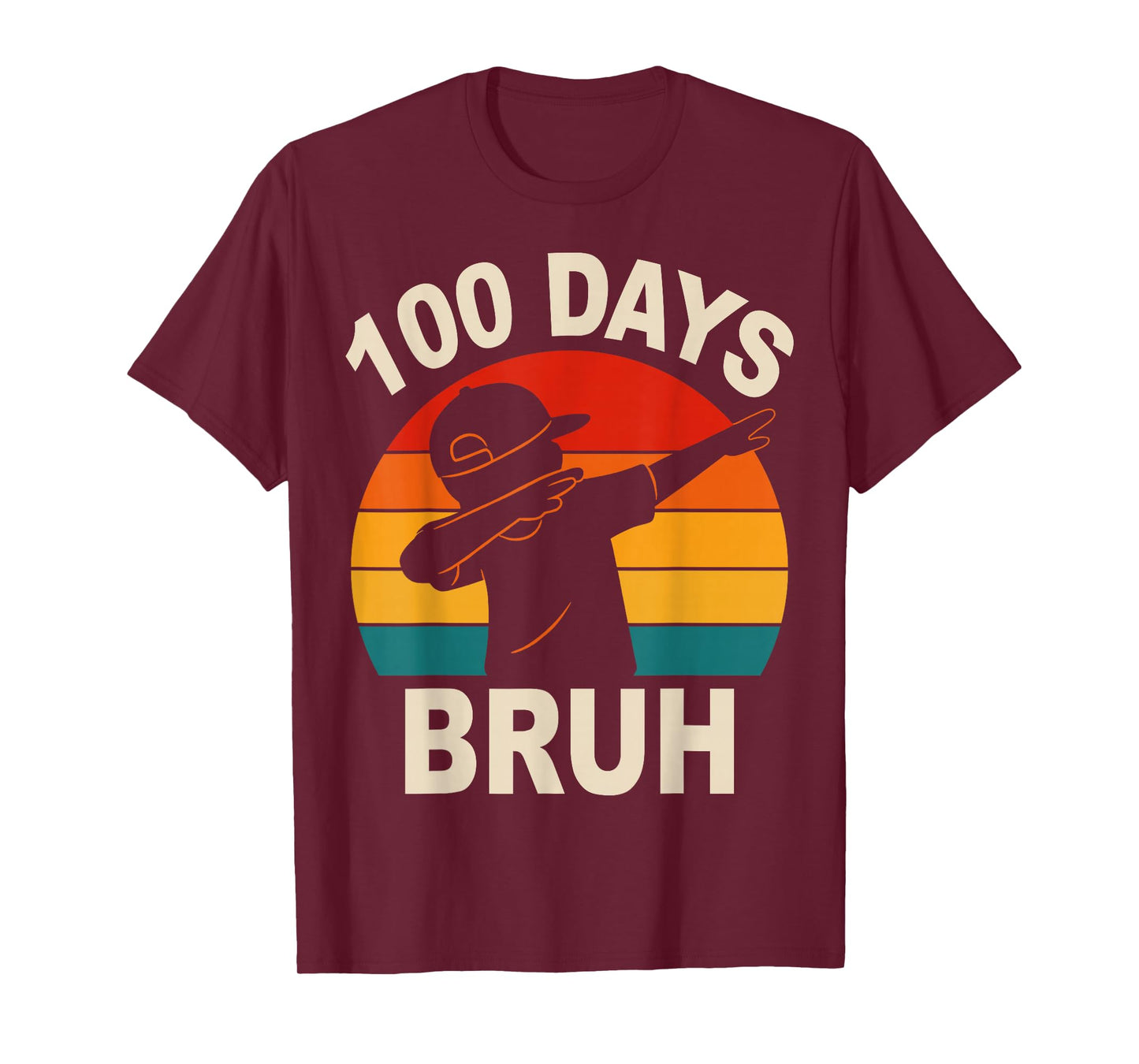 Bruh 100 Days of School 100th Day of School Dabbing Boys T-Shirt