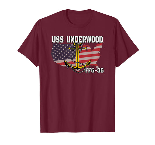 USS Underwood FFG-36 Frigate Veterans Day Son Father Grandpa T-Shirt
