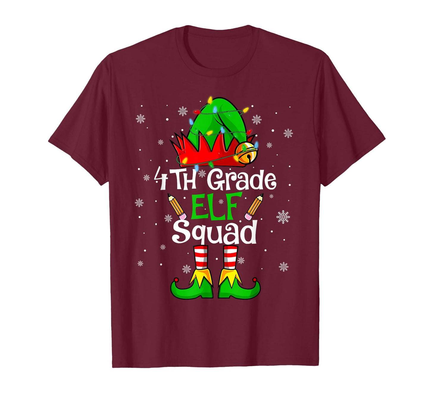 Christmas 4th Grade Elf Squad Fourth Grade Teacher Student T-Shirt