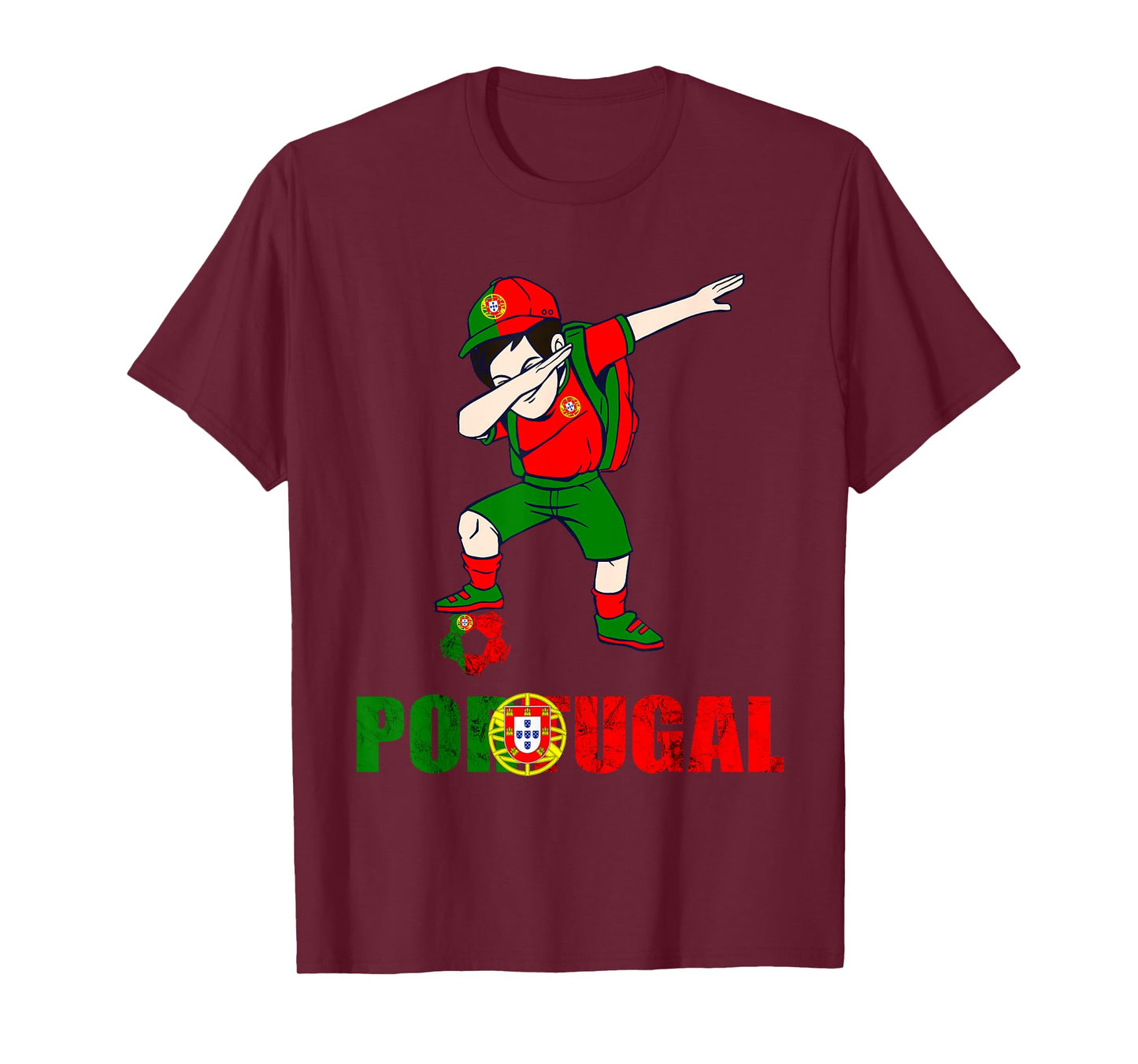 Portugal Flag Dabbing Boy Portugal Soccer Portuguese Pride T-Shirt