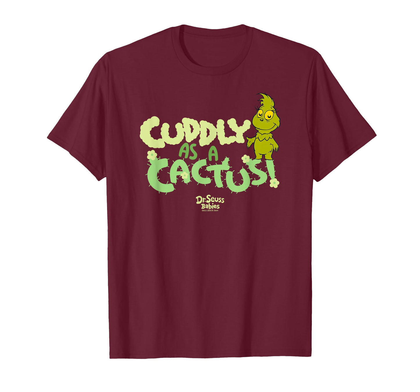 Dr.Seuss Baby Grinch Cuddly As A Cactus Officially Licensed T-Shirt