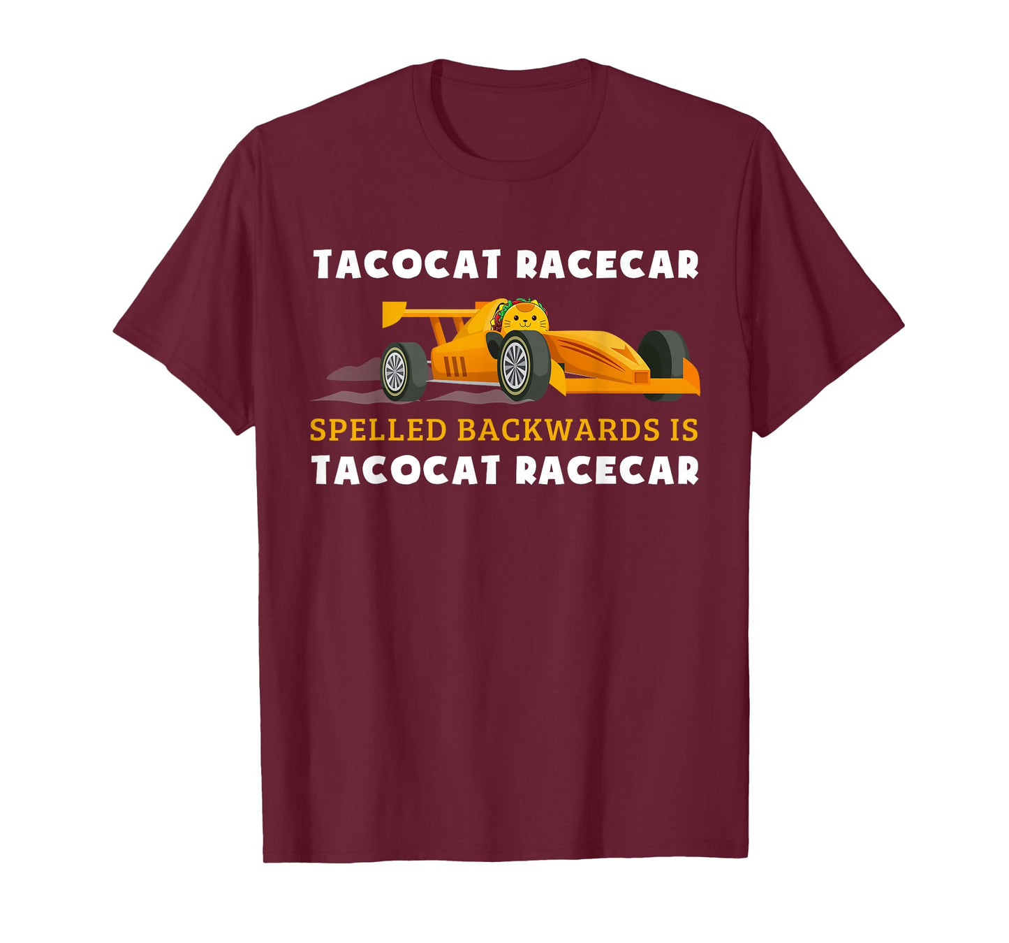 Tacocat Racecar Spelled Backwards Funny Taco Cat Lovers T-Shirt