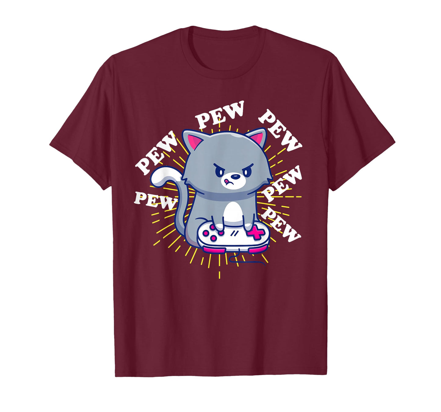 Pew Pew Cute Cat Gamer Headset Cat Gaming T-Shirt