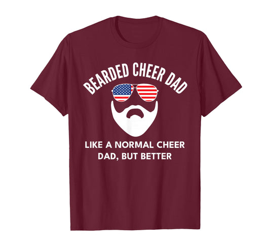 Cheer Dad Bearded Definition Cheerleading Funny T-Shirt