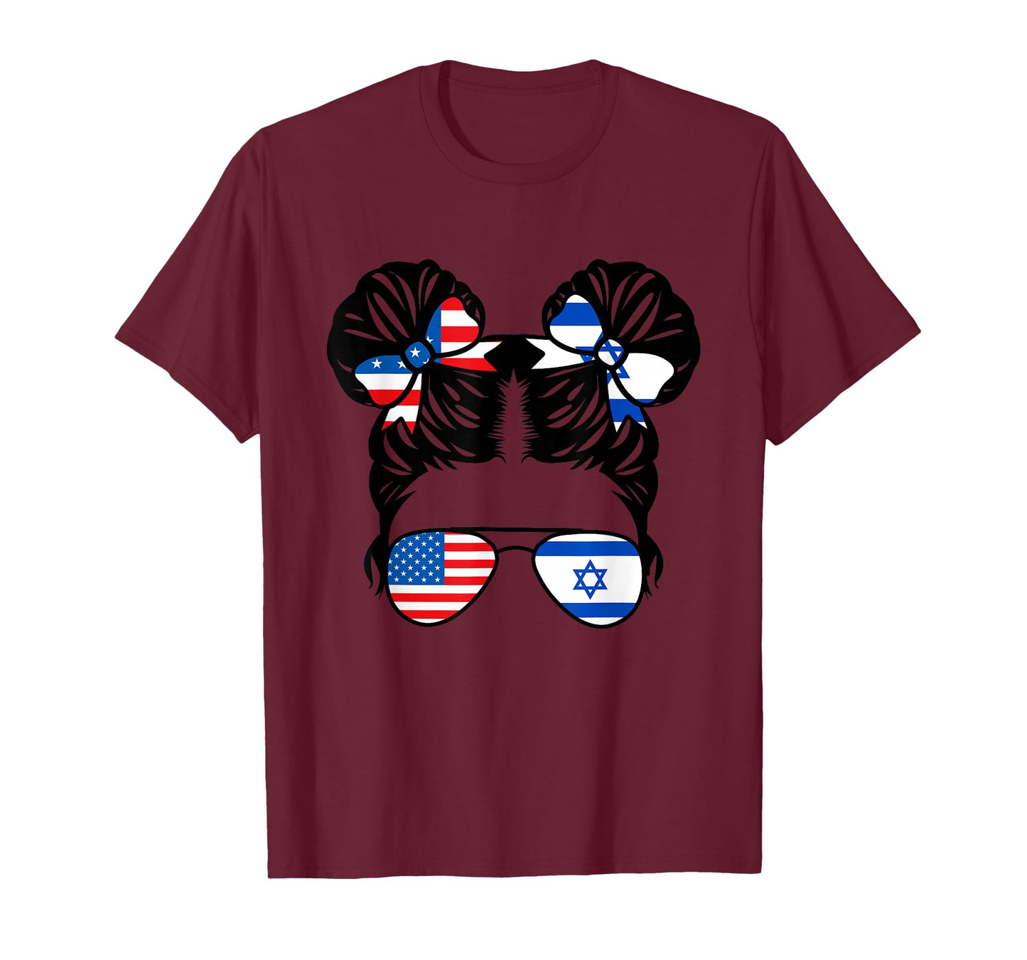 Half American Half Israelis Girl USA Israel Flag Patriot T-Shirt