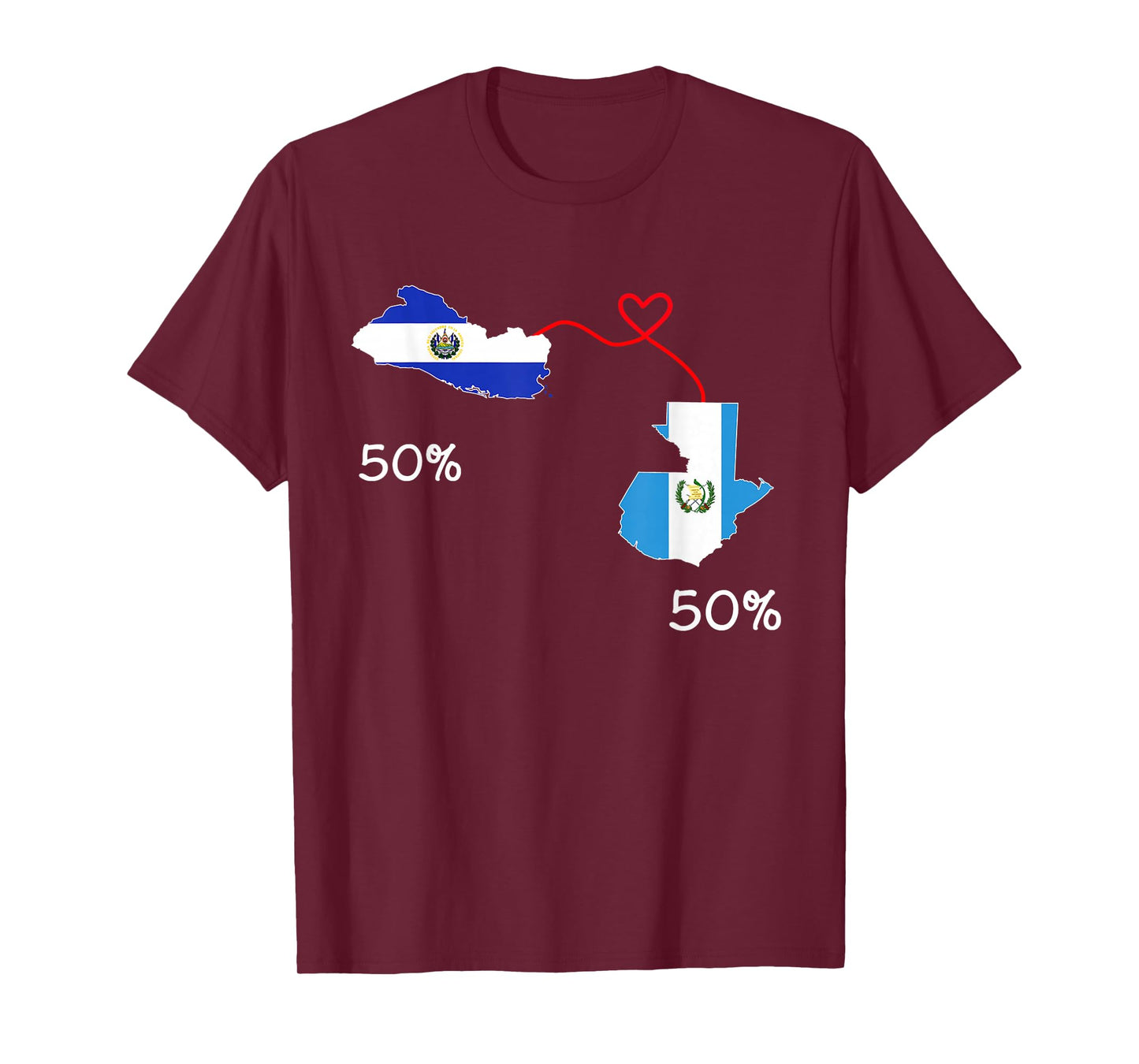 Half Salvadorian Half Guatemalan Flag Map Guatemala T-Shirt