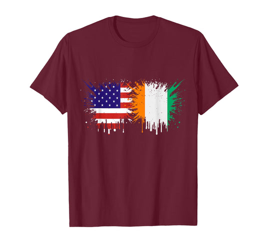 Côte D'Ivoire & USA Together, Half American, Half Ivorian T-Shirt