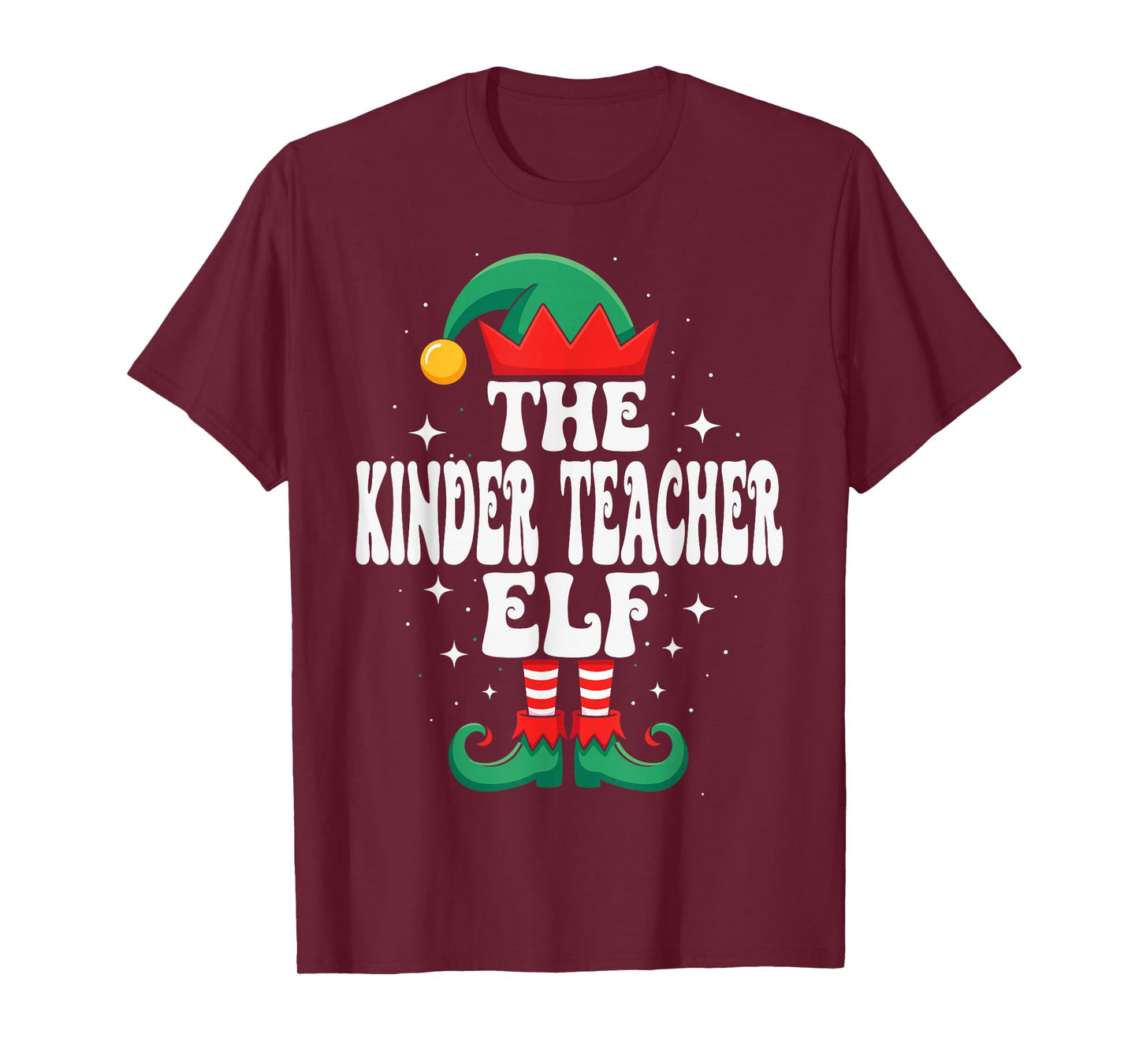 The Kinder Teacher Elf Funny Christmas Matching Family T-Shirt
