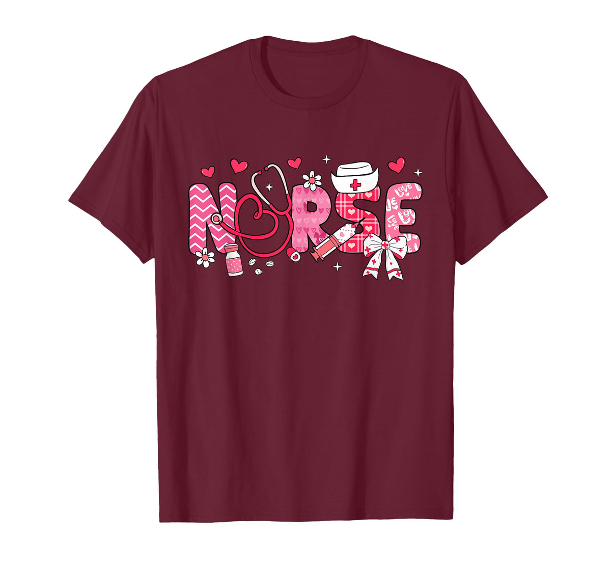 Nurse Valentines Day Valentine Scrub Top Women Scrubs NICU T-Shirt