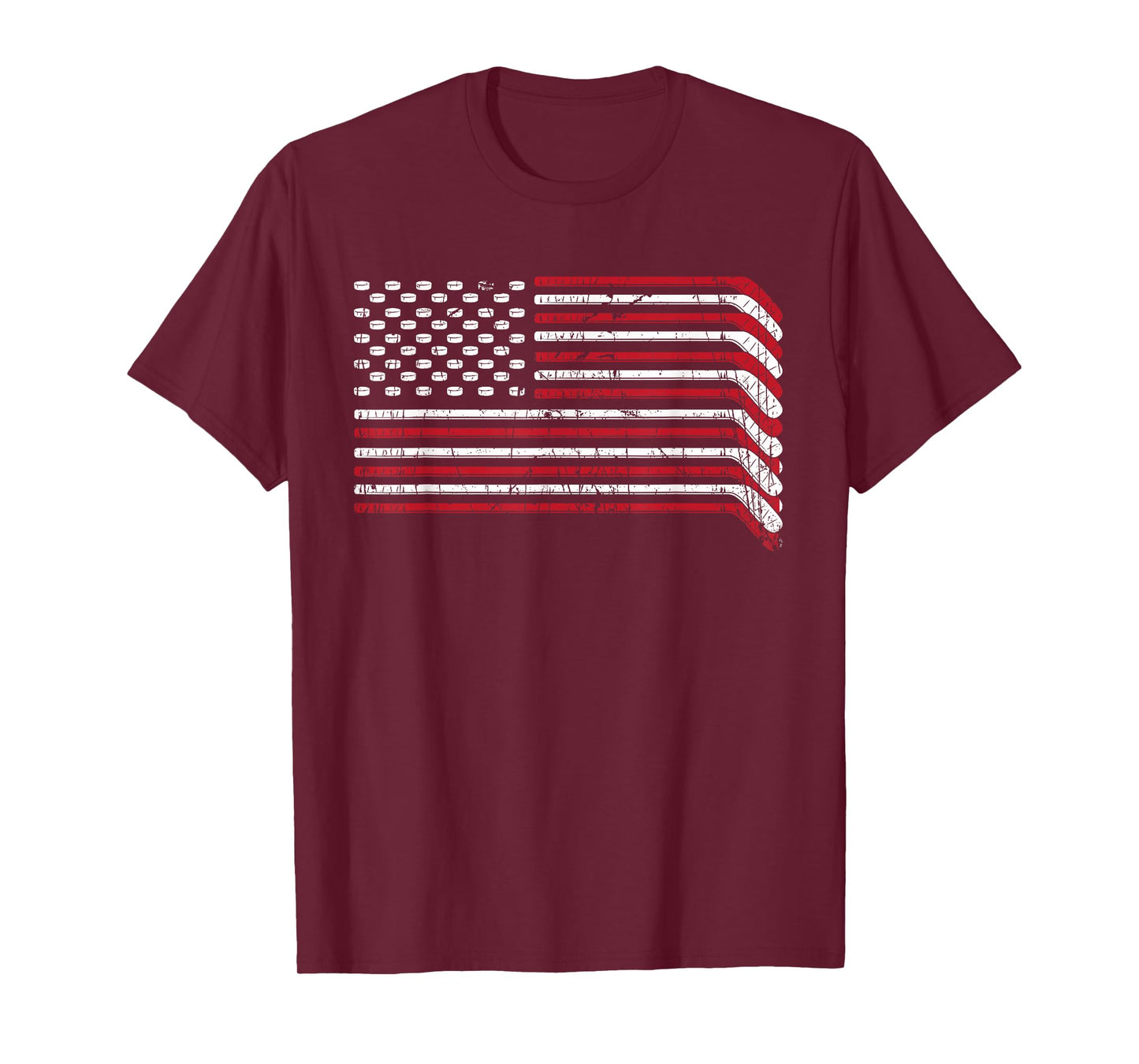 USA Flag Hockey Sticks American Pride 4th of July Ice Hockey T-Shirt