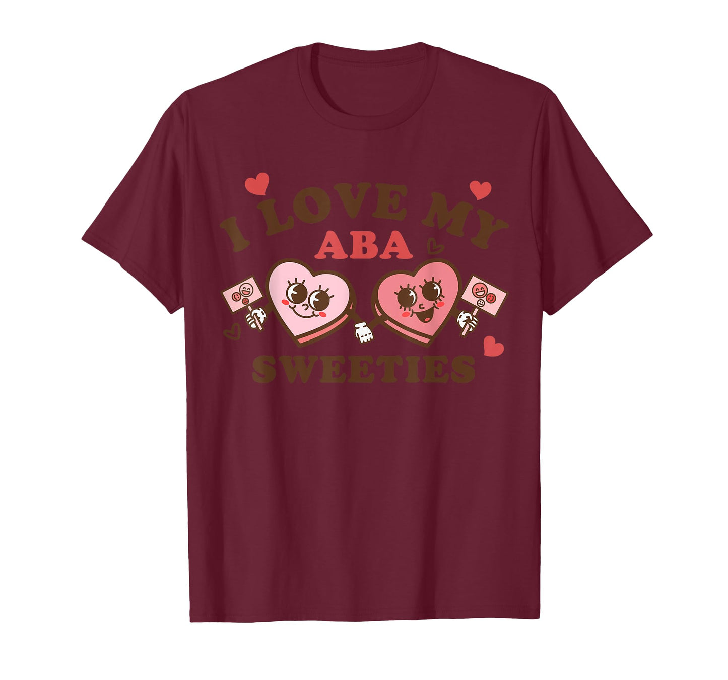 ABA Sweeties Therapy Crew Groovy Hearts Behavior Valentines T-Shirt