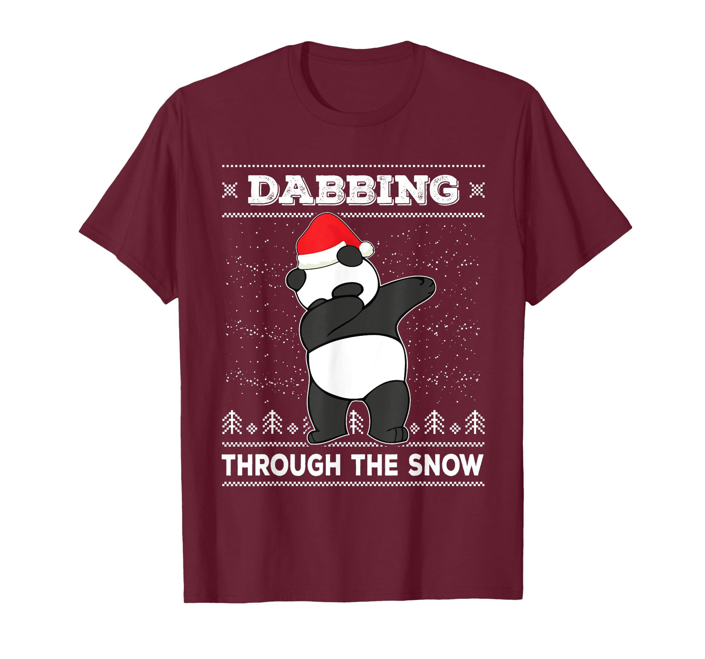 Dabbing Through The Snow Panda Bear Santa Claus Christmas T-Shirt