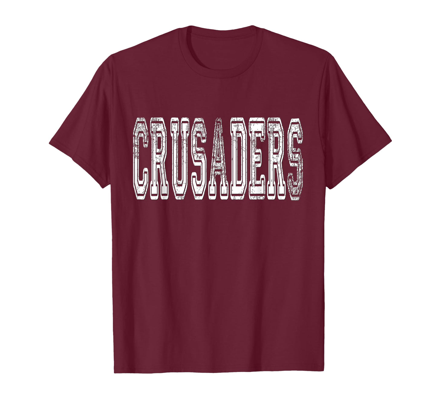 Crusaders Mascot Distressed Vintage School Sports Name Fans T-Shirt
