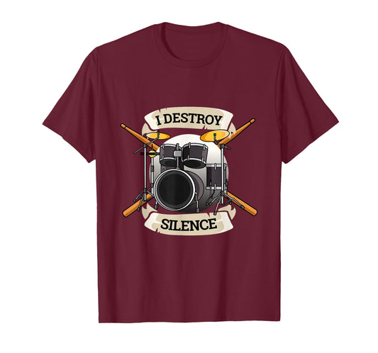 Drum Kit Tshirt for a Drummer with Percussion Instruments T-Shirt