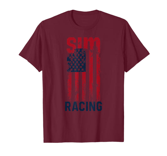Sim Racing American Flag T-Shirt