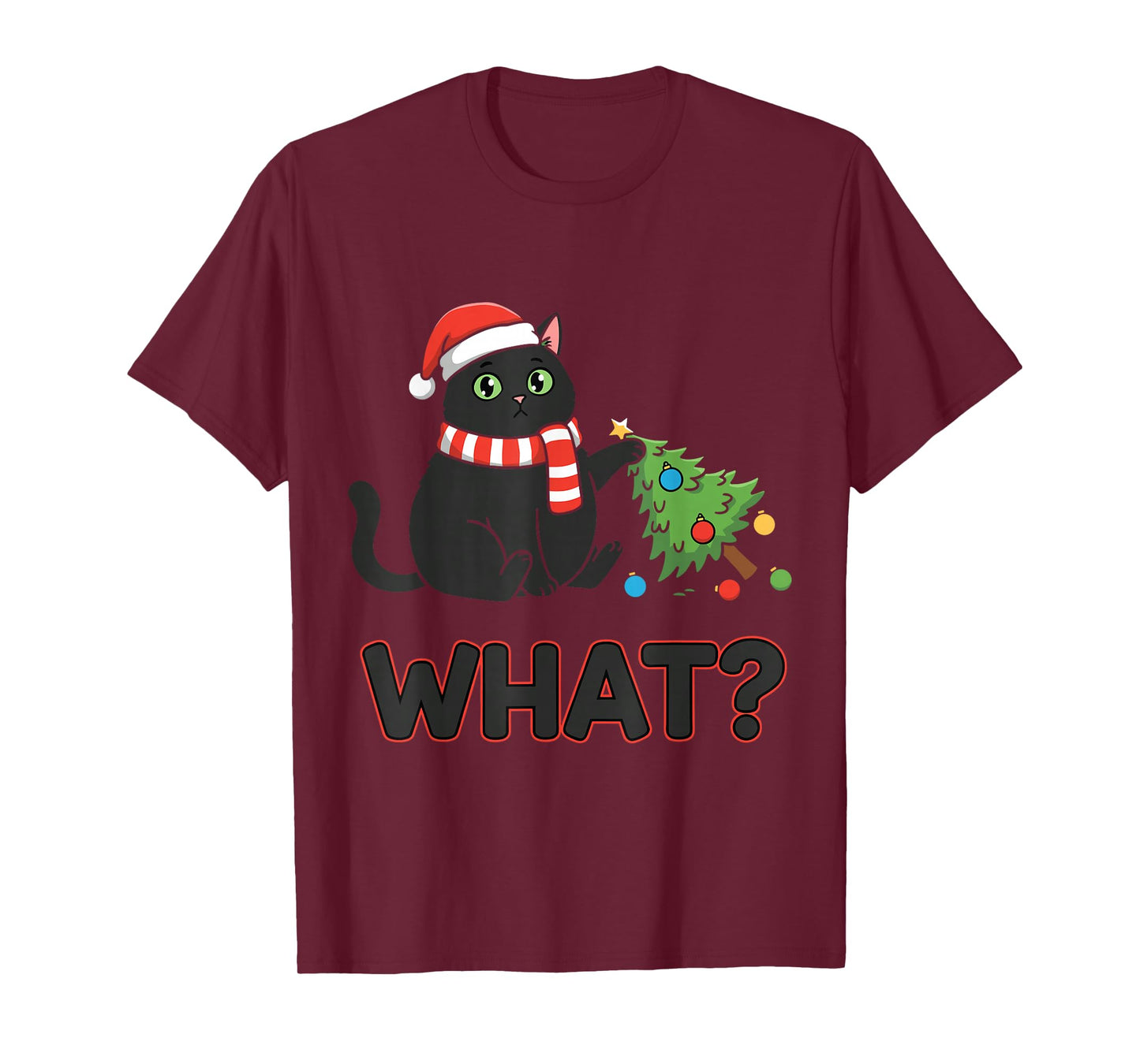 Funny Over Cat Christmas Tree What ? T-Shirt