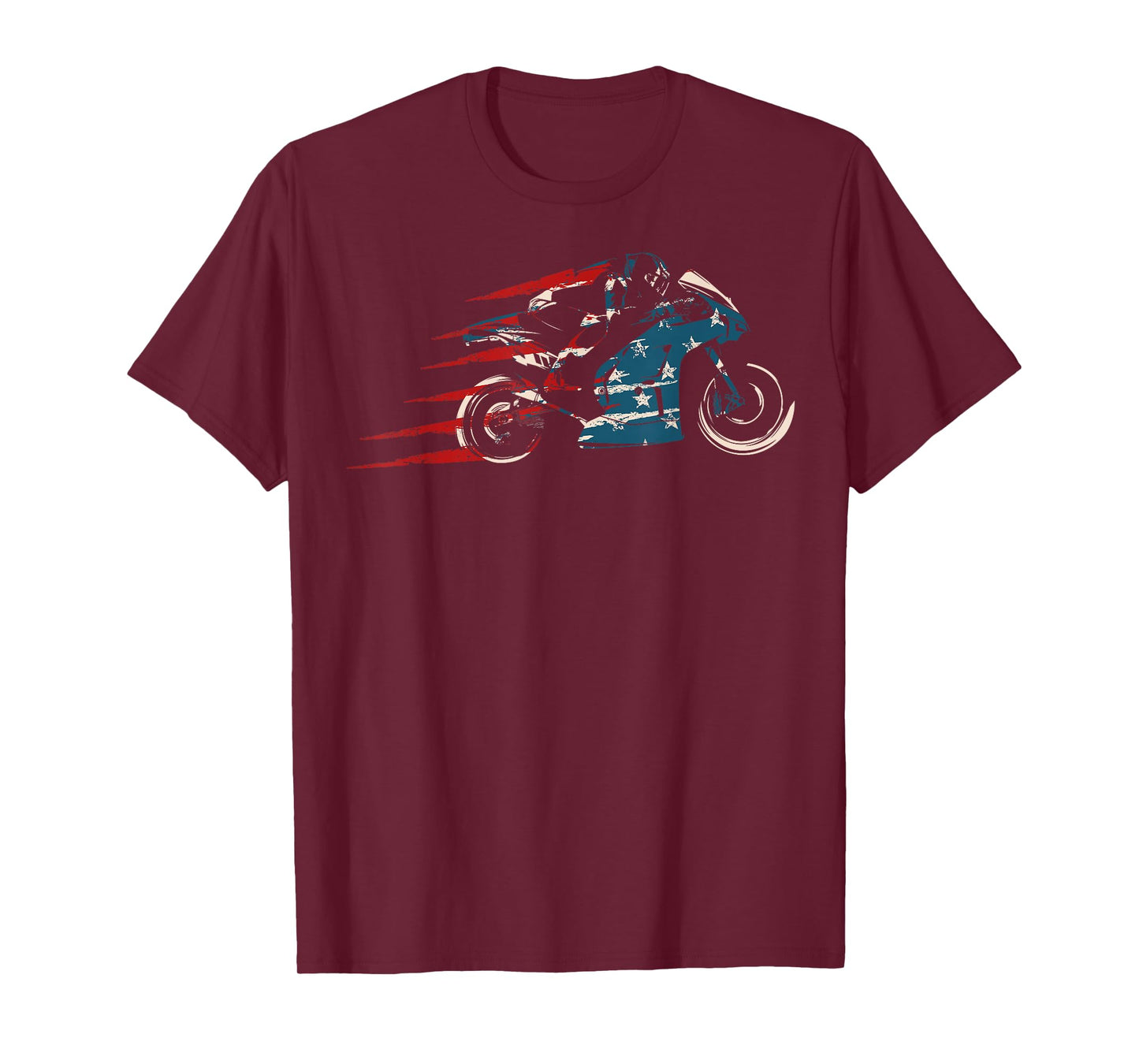 Super Bike Moto GP Pride US Flag Patriotic Dirt Bikers T-Shirt