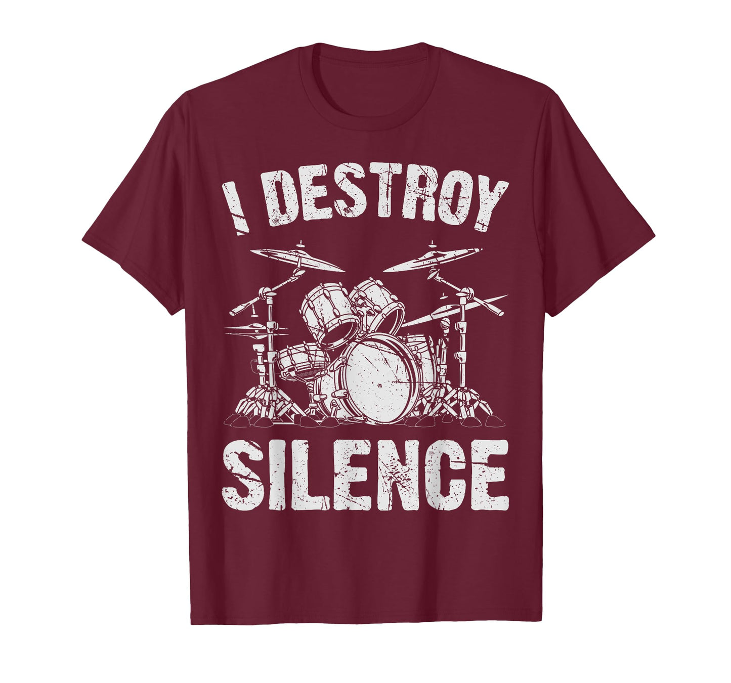 Drummer I Destroy Silence Drumming Vintage Drumset Drum Set T-Shirt