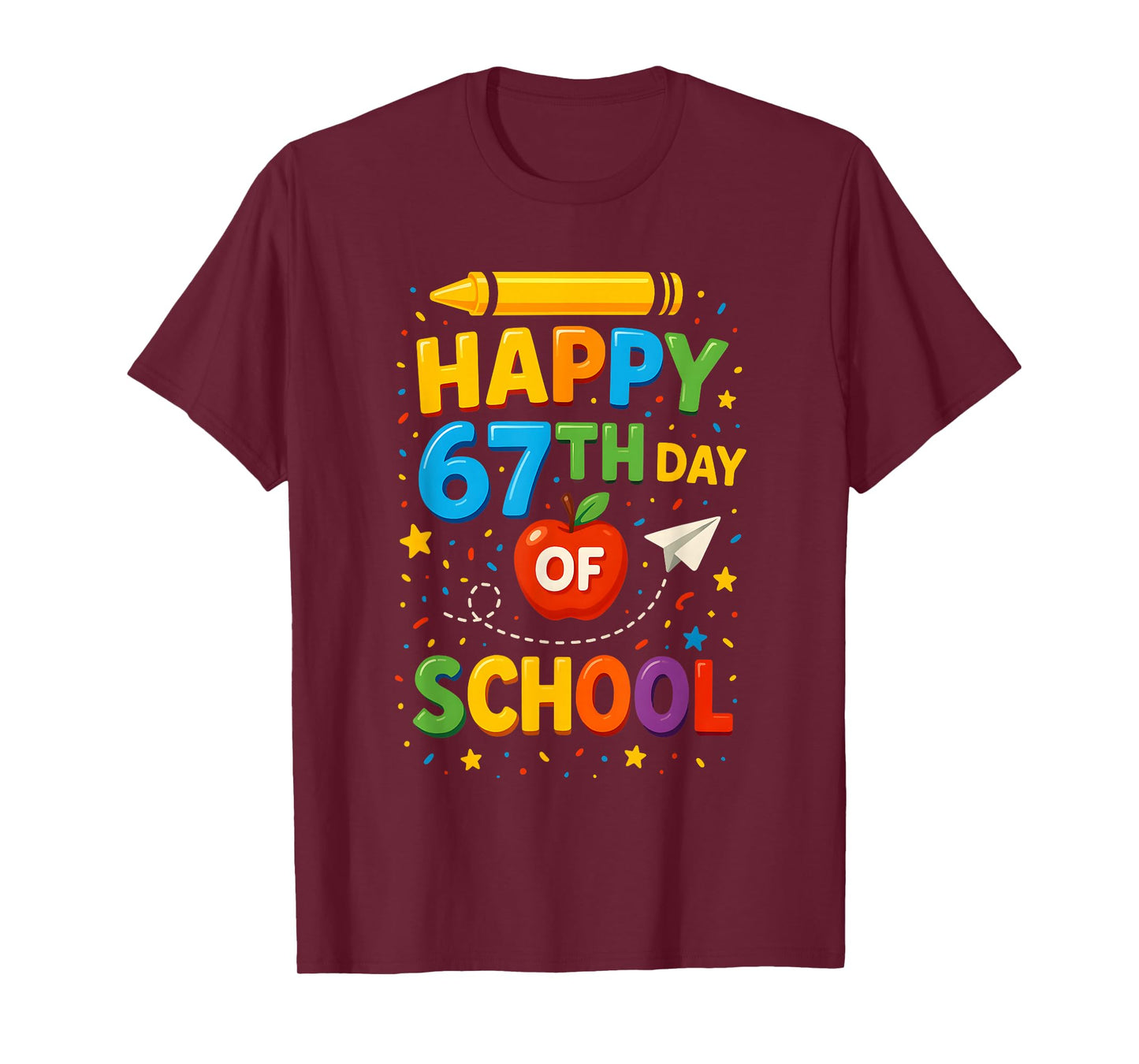 Happy 67th Day of School Funny Teacher Student Meme T-Shirt