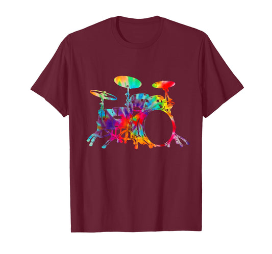 Drummer Tie Dye Drum Set Drums Drumming Vintage T-Shirt