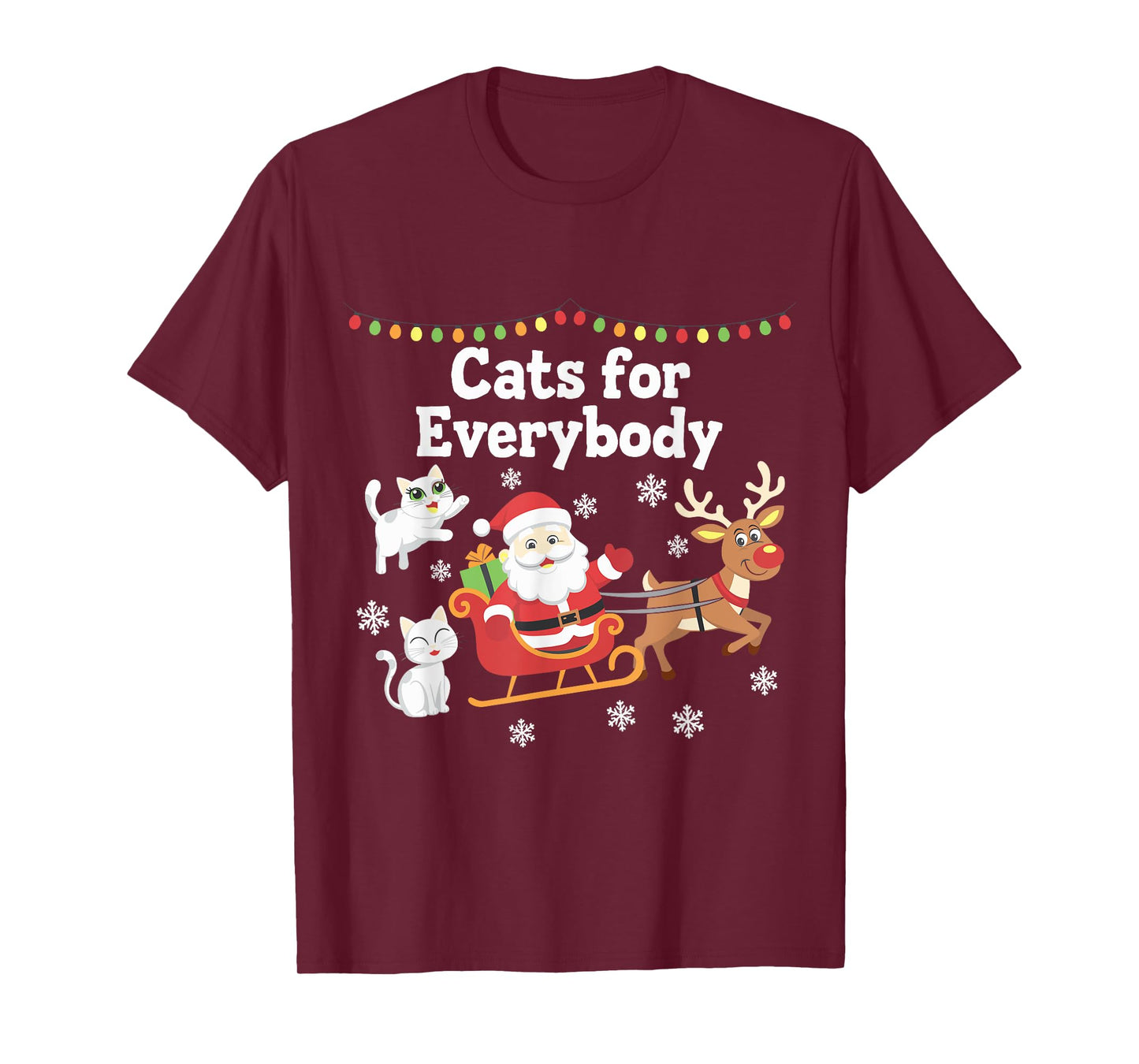 Cats For Everybody Christmas Cat Funny Xmas Men Women Santa T-Shirt