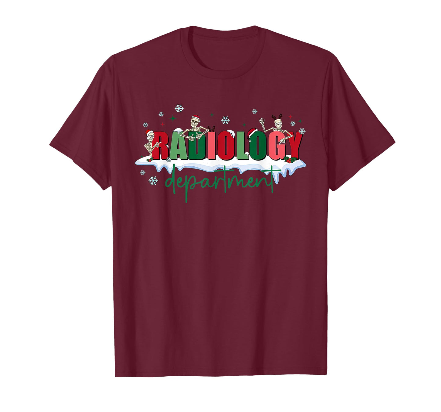 Christmas Radiology Department Funny Skeleton X-ray Tech T-Shirt