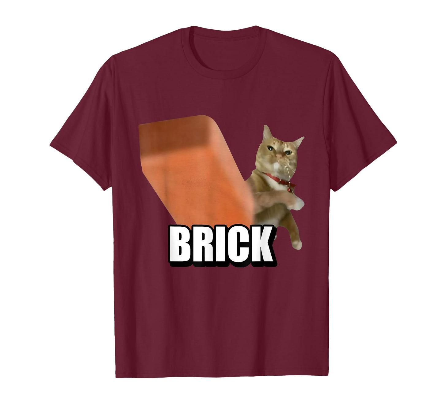 Funny Cat Throwing Brick Silly Cats Meme Brainrot Lovers T-Shirt