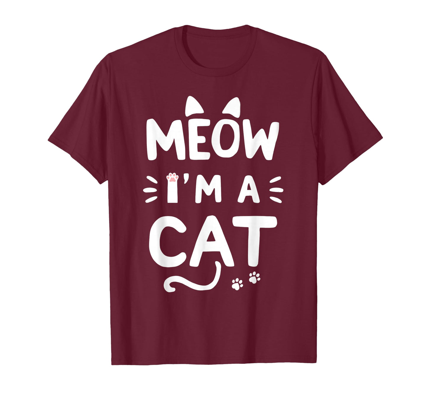 Meow I'm A Cat Halloween Costume Men Women Funny Cat Lover T-Shirt